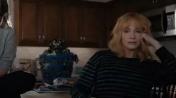 Striped Crew­neck Sweater worn by Beth Boland (Christina Hendricks) in Good Girls Season 3 Episode 11