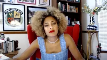 Zara Tweed Dress worn by Amanda Seales on The Real May 6, 2020