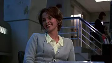 Grey Cardigan worn by Natalya Simonova (Izabella Scorupco) in GoldenEye