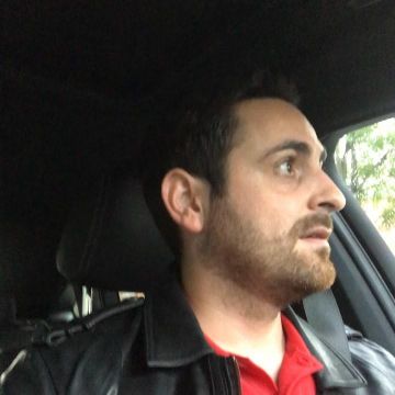 The black leather jacket of Camille Combal on his account Instagram @camillecombal