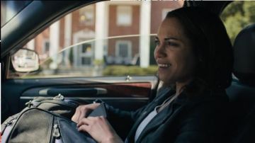 Black Leather Jacket worn by Jackie Quiñones (Monica Raymund) in Hightown Season 1 Episode 1