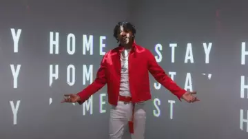 Louis Vuitton Virgil Red Denim Jacket Size 52 worn by Lil Baby in his  Emotionally Scarred (Official Music Video)