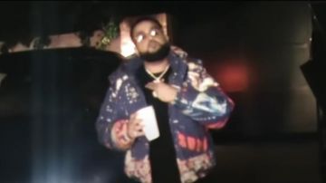Supreme City Lights Puffy Jacket in Purple worn by Nav in his Good Intentions (Intro) music video