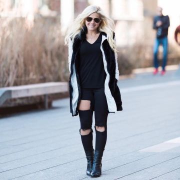 High Waist Ripped Jeans de Morgan en la cuenta de Instagram @fashionfriesx