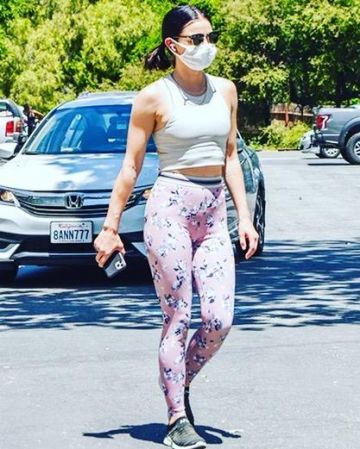 Ray Ban Clas­sic Club­mas­ter Rim­less Sun­glass­es worn by Lucy Hale Los Angeles May 14, 2020