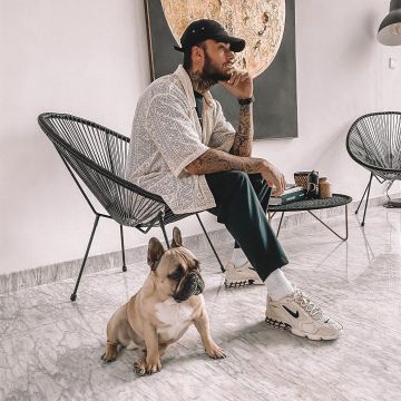 The sneakers Nike Air Zoom Spiridon Cage 2 Stussy Fossil of Thibault Garcia on his account Instagram @thibaultgarcia