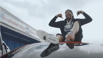 Louis Vuitton Trainer Black White sneakers worn by Moneybagg Yo in Boffum  music video feat. Big 30