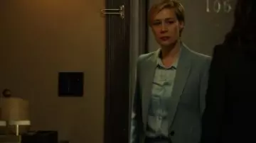 Equipment Blue Silk Blouse worn by Bonnie Winterbottom (Liza Weil) in How to Get Away with Murder Season 6 Episode 15