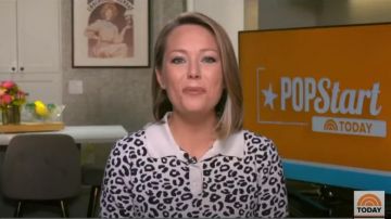 Sandy liang Snow Short Sleeve Po­lo Sweater worn by Dylan Dreyer on Today May 17, 2020