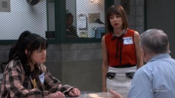 Falda de línea de tweed usada por Elizabeth (Natasha Leggero) en Broke Temporada 1 Episodio 7