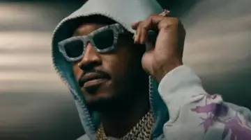 Louis Vuitton White Mar­ble 'Charleston' Sun­glass­es worn by Future in Hard To Choose One (Official Music Video)