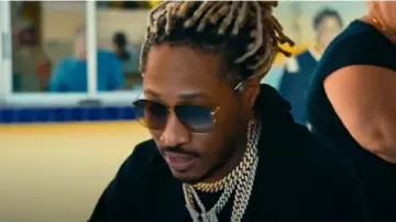 Gucci Eye­wear Rec­tan­gu­lar-frame Met­al Sun­glass­es worn by Future in Hard To Choose One (Official Music Video)