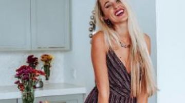 Mono a rayas usado por Heather Martin en la temporada 24 de The Bachelor