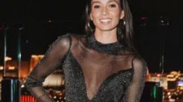 Vestido negro glitter usado por Whitney Fransway en the Bachelor Temporada 24