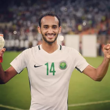 Le maillot officiel Nike de l'Équipe d'Arabie Saoudite pour la Coupe du Monde 2018 porté par Abdullah Otayf sur Instagram