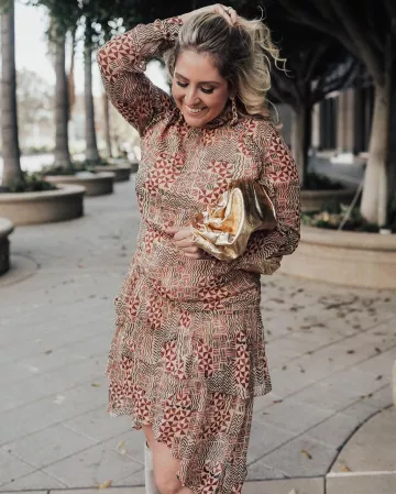 Ba&Sh Macha Long Sleeve Dress of Kat Ensign on the Instagram account @katwalksf