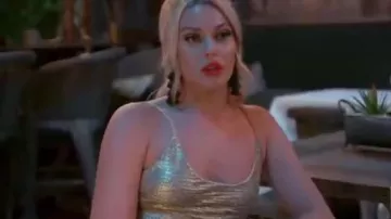 Argent Cami Robe portée par Dayna Kathan dans Vanderpump Règles Saison 8 Épisode 20