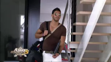 La ceinture marron Gucci portée par Samir Benzema dans Les Anges de la télé-réalité 5