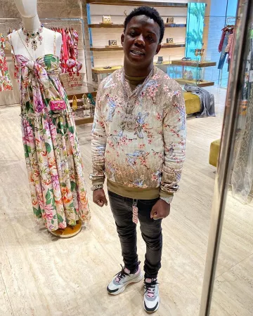 Dior Sexy Ro­bot Print Sweat in Brown worn by Jack Boy on his Instagram account @1804jackboy