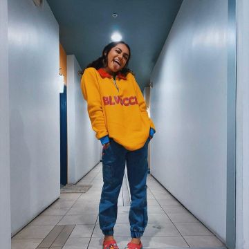 The cargo pants in the jean worn by Avani Gregg on his account Instagram @avani 