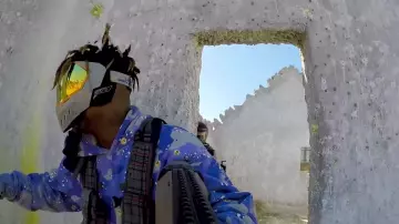 Purple Camo hoodie worn by Juice WRLD in Intense Paintball Game With FaZe Adapt and Friends video