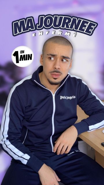 the tracksuit pants navy blue Palm Angels worn by Johan Papz on his account Instagram @johanpapz