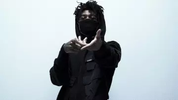 Stüssy Black Hoodie worn by Scarlxrd in C.V FREESTYLE. music video