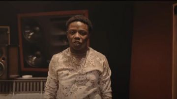 Dior x Moto Sorayama Beige Oblique Sweat­shirt worn by Jack Boy in Critical Condition feat. YFN Lucci (Official Music Video)