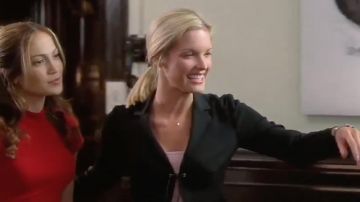Tied black blazer jacket worn by Fran Donolly (Bridgette Wilson) in The Wedding Planner