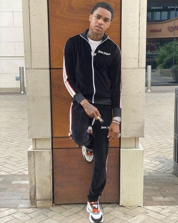 Palm Angels Black Che­nille Track Jack­et worn by YBN Almighty Jay on his Instagram account @ybnalmightyjay