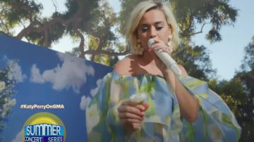 Carolina herrera Off-the-shoulder floral-print silk-organza maxi dress worn by Katy Perry on Good Morning America May 23, 2020