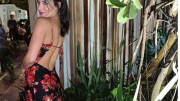 Vestido floral negro y rojo usado por Bibiana Julian en The Bachelor Temporada 24