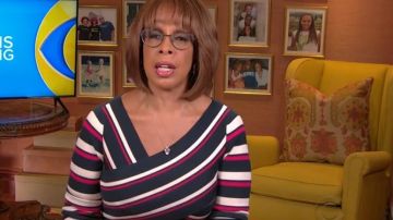 Karen millen Entrecroisé Robe Rayée porté par Gayle King sur CBS, Ce Matin, le 26 Mai 2020