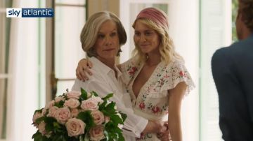 Zimmermann Laelia floral-embroidered linen and cotton-blend top worn by Poppy Delevingne in Riviera Season Two Coming May 23