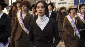 Roman Soldier Cameo Tie Bar worn by Lucy Preston (Abigail Spencer) in Timeless (S02E07)