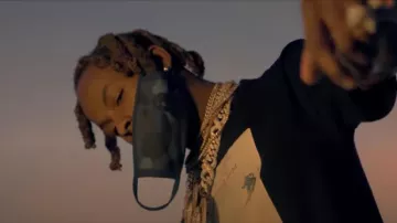 Bape Col­or Camo Face Mask Blue worn by Rich the Kid in Racks On music video feat. YoungBoy Never Broke Again