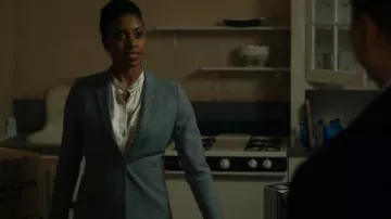 Striped Satin Blouse worn by Kate Sacker (Condola Rashad) in Billions Season 5 Episode 4