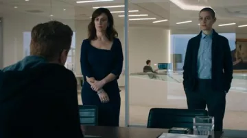 Blue Sheath Dress worn by Wendy Rhoades (Maggie Siff) in Billions Season 5 Episode 4