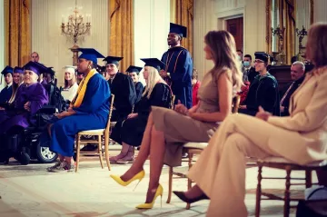 Prada Sateen Sleeveless Suit Dress worn by Melania Trump on Instagram May 23, 2020
