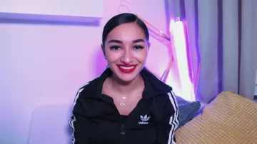 The black jacket Adidas worn by Maile akln in his video THE TRUTH ABOUT MY WIG 