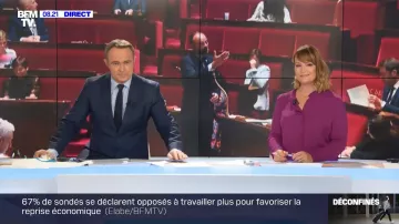 La camiseta de ciruela de Adeline François en la primera edición de BFMTV