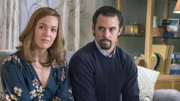 La chemise bleue portée par Jack Pearson (Milo Ventimiglia) dans This Is Us (S02E08)