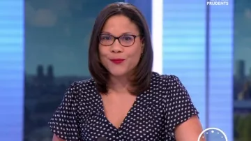 The blouse short sleeve volantées, flowing material of Karine Baste-Regis in Télématin the 29.05.2020