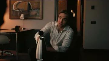 Vertical Striped Long Sleeve Office Shirt worn by Robert Pattinson as seen in Tenet