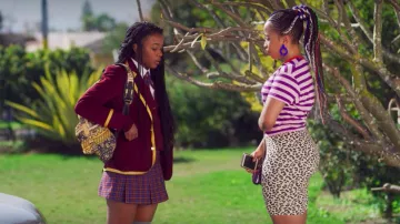 The skirt leopard range by Zama Bolton (Cindy Mahlangu) in Blood & Water (S01E03)