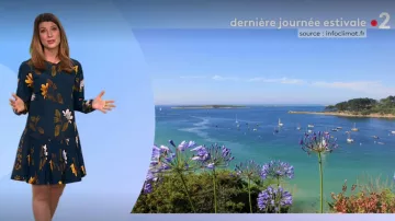 La robe à fleurs de Chloé Nabédian dans Météo de France 2