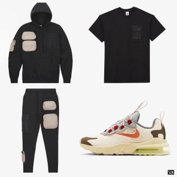 La paire de Nike Air Max 270 React Element Travis Scott Cactus Trail PS sur le compte Instagram de @supreme_leaks_news