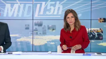 The red suit worn by Alice Darfeuille on BFMTV