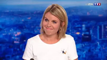 The t-shirt off-white worn by Garance Pardigon in The Log 20 hours of TF1