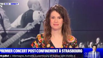 La robe imprimée portée par Lorène de Susbielle sur BFMTV